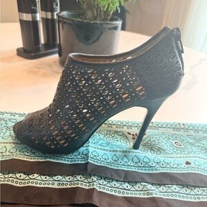 Ann Taylor Black Cutout Heels